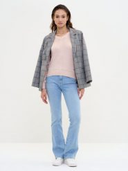 Sweter damski z wiskozy beżowy Simona 800. Brązowe swetry nierozpinane damskie BIG STAR, l, z aplikacjami, z jeansu, klasyczne, bez kołnierzyka, bez ramiączek. W wyprzedaży za 139.99 zł.