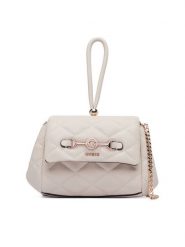 Guess Torebka Frances Mini HWQG22 41780 Kremowy. Białe torebki do ręki damskie Guess, z aplikacjami, ze skóry, bez dodatków. Za 494.99 zł.
