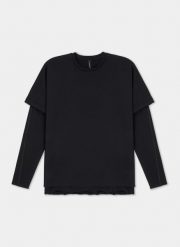 CZARNA BLUZA M21WF-2B-003-C. Czarne bluzy męskie Pako Lorente, m, bez wzorów, z bawełny, bez ramiączek, bez kaptura. Za 69.99 zł.