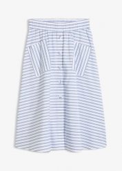 Spódnica z czystej bawełny. Czerwone spódnice damskie bonprix, bez wzorów, z bawełny, rozkloszowane. Za 117.99 zł.