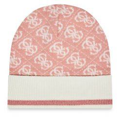 Czapka Guess. Czerwone czapki damskie Guess, na zimę, z aplikacjami. Za 169.99 zł.