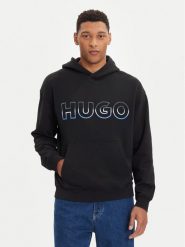 HUGO Bluza Nogudi 50549151 Czarny Regular Fit. Czarne bluzy męskie Hugo, m, bez wzorów, z bawełny, bez ramiączek, bez kaptura. Za 479.99 zł.