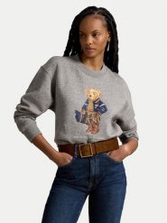 Polo Ralph Lauren Bluza 211B17788001 Szary Regular Fit. Szare bluzy damskie Polo Ralph Lauren, xl, bez wzorów, z bawełny, bez ramiączek, bez kaptura. Za 1,299.00 zł.