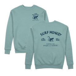 Bluza Save the Ocean – Okrągły dekolt / Dorosły (Szałwia). Zielone bluzy damskie SURF MONKEY, l, bez wzorów, z bawełny, bez ramiączek, bez kaptura. Za 309.95 zł.