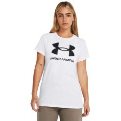 Koszulka damska Under Armour Live Sportstyle Graphic SSC. Czarne koszulki sportowe damskie Under Armour, xs, bez wzorów, bez ramiączek. Za 90.99 zł.