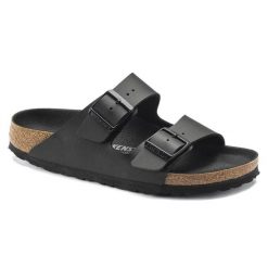 Unisex sandały Birkenstock Arizona Birko-Flor czarne regular 1019098. Czarne sandały męskie Birkenstock, na lato, bez wzorów, z materiału, eleganckie, bez zapięcia. Za 490.55 zł.