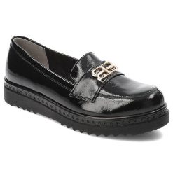Czarne Półbuty Armodo Stylowe Wsuwane Obuwie Damskie. Czarne półbuty damskie Armodo, z aplikacjami, ze skóry, eleganckie, bez obcasa, bez zapięcia. Za 389.00 zł.