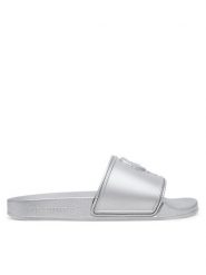 KARL LAGERFELD Klapki Kondo 2.0 KL80919M Srebrny. Szare klapki damskie KARL LAGERFELD, bez wzorów, z tworzywa sztucznego, bez obcasa, bez zapięcia. Za 239.99 zł.