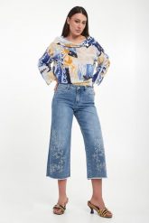 Jeansy damskie ażurowe JOSEPH RIBKOFF JEANS. Jeansy damskie Joseph Ribkoff, w ażurowe wzory, z jeansu. Za 839.00 zł.