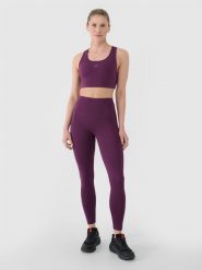 4F Legginsy treningowe z wysokim stanem damskie - fioletowy M. Fioletowe legginsy damskie 4F, m, bez wzorów, z dzianiny, z podwyższonym stanem, na fitness i siłownię. W wyprzedaży za 79.99 zł.