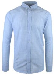 Wygodna Koszula Weekendowa z Lnu i Bawełny - Pako Jeans - Błękitna w Prążek. Niebieskie koszule męskie Pako Jeans, na lato, l, bez wzorów, z bawełny, sportowe, bez kołnierzyka, bez ramiączek. Za 195.00 zł.