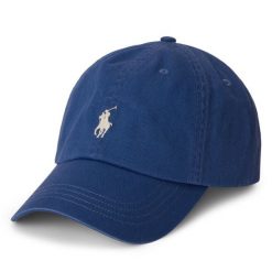 Czapka z daszkiem Polo Ralph Lauren. Niebieskie czapki damskie Polo Ralph Lauren, bez wzorów. Za 269.99 zł.
