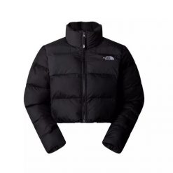 Kurtka puchowa Kobieta THE NORTH FACE W CROPPED SAIKURU. Czarne kurtki sportowe damskie The North Face, bez wzorów, z poliesteru, bez ramiączek, bez kaptura, trekkingowe. Za 893.60 zł.