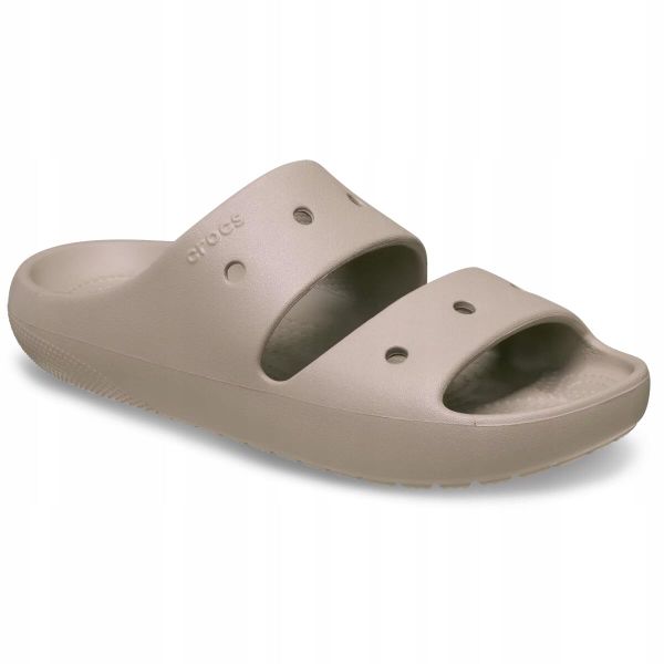 Klapki Dla Dorosłych Crocs Classic V2 Sandal. Brązowe klapki damskie Crocs, bez wzorów, z materiału, bez obcasa, bez zapięcia. Za 118.99 zł.