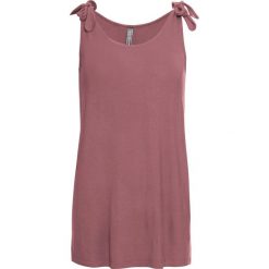 Top bonprix jasny jeżynowy. Fioletowe topy damskie bonprix, bez wzorów, bez kołnierzyka, bez ramiączek. Za 24.99 zł.