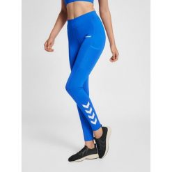 Damskie legginsy mid-rise Hummel MT Chipo. Niebieskie legginsy damskie Hummel, bez wzorów, na fitness i siłownię. Za 212.55 zł.