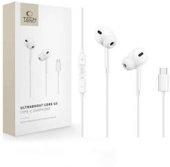 Słuchawki Tech-Protect TECH-PROTECT ULTRABOOST TYPE-C EARPHONE CORE G3 WHITE. Białe słuchawki dokanałowe TECH-PROTECT. Za 30.00 zł.