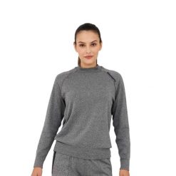 Bluza damska wełniana Brubeck OUTDOOR MERINO. Szare bluzy damskie Brubeck, s, bez wzorów, z elastanu, sportowe, bez ramiączek, bez kaptura. Za 249.00 zł.
