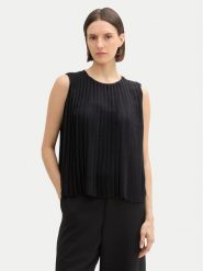 Tom Tailor Bluzka 1043223 Czarny Regular Fit. Czarne bluzki damskie Tom Tailor, bez wzorów, z syntetyku, bez kołnierzyka, bez ramiączek. Za 179.99 zł.