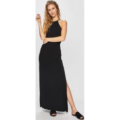 Emporio Armani - Sukienka. Sukienki damskie Emporio Armani, na co dzień, l, bez wzorów, z dzianiny, casualowe, bez kołnierzyka, bez ramiączek, maxi, proste. W wyprzedaży za 299.90 zł.