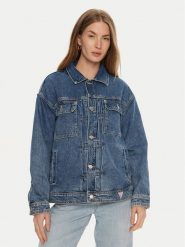Guess Kurtka jeansowa W4YN21 D5B65 Niebieski Classic Fit. Niebieskie kurtki damskie Guess, s, z aplikacjami, z bawełny, bez kaptura. Za 339.99 zł.