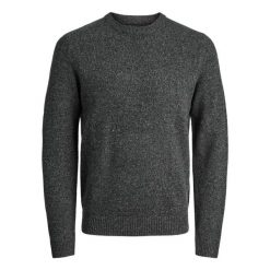 Sweter Jack & Jones Lambs czarny twist. Czarne swetry męskie Jack&Jones, bez wzorów, bez kołnierzyka, bez ramiączek. Za 282.75 zł.