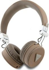 Słuchawki Guess Guess Bluetooth ENC GUBH70PGTSPSW Brown Grained Classic Round Shape Headphones. Brązowe słuchawki bezprzewodowe Guess. Za 212.80 zł.