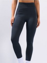 Legginsy sportowe z ozdobnym przeszyciem w pasie - szary. Szare legginsy damskie Sinsay, l, bez wzorów. Za 39.99 zł.