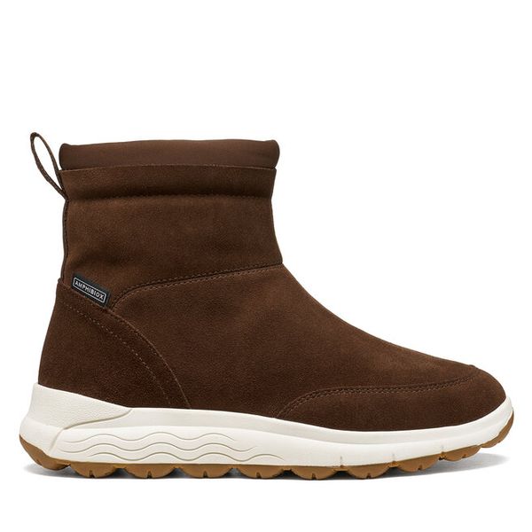 Botki Geox. Brązowe botki damskie Geox, bez wzorów, bez obcasa, na płaskiej podeszwie, bez zapięcia. Za 769.99 zł.