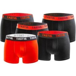 Tastiq bokserki męskie 5-pack Black/Red Mix, roz. S. Brązowe bokserki męskie Attiq, bez wzorów. Za 162.99 zł.