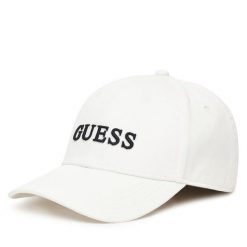 Czapka z daszkiem Guess. Białe czapki damskie Guess, z aplikacjami. Za 129.99 zł.