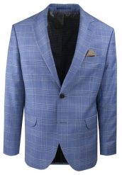 Ciemnoniebieska, Wełniana Marynarka w Kratę - MEN'SFIELD. Niebieskie garnitury męskie MEN'SFIELD, na wiosnę, m, bez wzorów, z materiału, eleganckie. Za 675.00 zł.