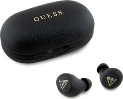 Słuchawki Guess Guess Bluetooth headphones GUTWSPGTSPSK TWS + docking station black/black Grained Classic Logo. Czarne słuchawki bezprzewodowe Guess. Za 179.53 zł.