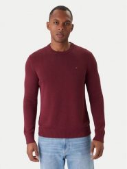 Tommy Jeans Sweter DM0DM21787 Bordowy Regular Fit. Czerwone swetry męskie Tommy Jeans, m, bez wzorów, z bawełny, bez kołnierzyka, bez ramiączek. Za 389.99 zł.