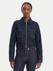 Guess Kurtka jeansowa W6RN76 D6881 Granatowy Regular Fit. Niebieskie kurtki damskie Guess, xs, z aplikacjami, z bawełny, bez kaptura. Za 619.99 zł.