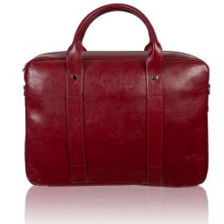 Torba męska skórzana Tizano TM07 bordowa. Czerwone torby na ramię męskie TIZANO, ze skóry, na ramię. Za 434.00 zł.