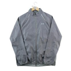 Second life - Kurtka męska Detale odblaskowe - Jak nowy. Szare kurtki sportowe męskie Under Armour, m, bez wzorów, bez kaptura. Za 186.06 zł.