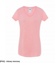 JHK - Damski Tshirt z rękawkami typu reglan różowy neonowy s/m. Czerwone t-shirty damskie JHK, m, bez wzorów, bez kołnierzyka, bez ramiączek. Za 26.06 zł.