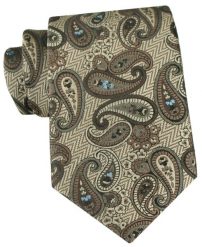 Jasnobrązowy Krawat ze Wzorem Paisley - Chattier. Krawaty i muchy Chattier, bez wzorów, z tkaniny, eleganckie. Za 55.00 zł.