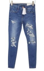 American Eagle Outfitters Jegginsy damskie W26 Next Level Stretch. Niebieskie jeansy damskie Erima, bez wzorów, z bawełny, długie. Za 284.99 zł.