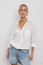 KOSZULA HOLLY ŚMIETANKOWA M - Flawless. Koszule damskie Flawless, m, bez wzorów, z bawełny, bez kołnierzyka, bez ramiączek. Za 350.00 zł.