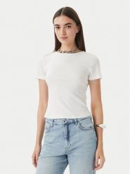 Patrizia Pepe T-Shirt 2M4522/J407-W146 Biały Slim Fit. Białe t-shirty damskie Patrizia Pepe, m, bez wzorów, z bawełny, bez kołnierzyka, bez ramiączek. Za 609.99 zł.