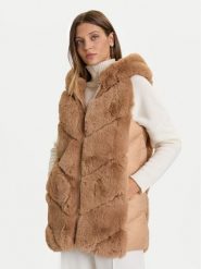 Rinascimento Płaszcz zimowy CFC0122220003 Beżowy Regular Fit. Brązowe płaszcze damskie Rinascimento, na zimę, s, bez wzorów, z syntetyku, bez kołnierzyka, bez kaptura. Za 529.99 zł.