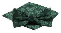 Mucha Męska z Poszetką Alties - Zielona ze Wzorem Paisley. Zielone krawaty i muchy Alties, bez wzorów, eleganckie. Za 54.00 zł.