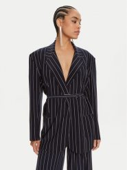 NORMA KAMALI Marynarka KK1244PL158642 Granatowy Oversize. Niebieskie marynarki i żakiety damskie Norma Kamali, bez wzorów, z syntetyku, bez kołnierzyka, bez ramiączek. Za 2,489.00 zł.