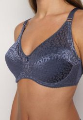 Granatowo-Szary Biustonosz Full Cup z Ramiączkami z Regulacją Posofia. Niebieskie biustonosze Renee, bez wzorów. Za 29.99 zł.