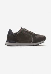 Ciemnoszare Buty Sportowe z Ozdobnymi Przeszyciami i Wstawkami Oradea. Szare buty sportowe męskie Born2be, bez wzorów, bez zapięcia. Za 139.99 zł.
