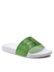 Calvin Klein Jeans Klapki Slide Lenticular Ml Wn YW0YW01403 Zielony. Zielone klapki damskie Calvin Klein Jeans, bez wzorów, z jeansu, bez obcasa, bez zapięcia. Za 219.99 zł.