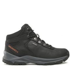 Trekkingi Merrell. Czarne botki męskie Merrell, bez wzorów, sportowe, bez obcasa, bez zapięcia. Za 529.99 zł.
