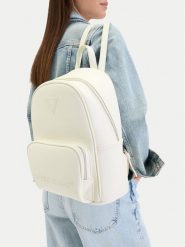 Guess Jeans Plecak CWBEO-GUESS-B-011-09 Écru. Białe plecaki damskie Guess Jeans, z aplikacjami, z jeansu. Za 279.99 zł.